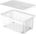 Plastový box úložný NCC24, transparentný, s kolieskami, 60×40×26 cm