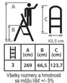 Schodíky Strend Pro LFT130 3 stupienkové, oceľové, EN14183, 150 kg, 10, náradie