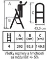 Schodíky Strend Pro LFT160 4 stupienkové, oceľové, EN14183, 150 kg 5 detail