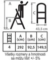 Schodíky Strend Pro LFT160, 4-stupienkové, oceľové, EN14183