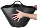 Stavebné vedro Flexi, čierne, s ušami, 55 l, 51,5x39 cm