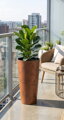 Kvetináč s vložkou TUBUS Slim Corten – 400x762 mm, medený vzhľad