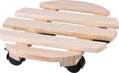 Okrúhly podstavec Strend Pro, 30x7 cm, na kolieskach, drevený