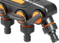 Rozbočovač Strend Pro Garden, spojka, záhradný, 4-way, s ventilmi 2 detail