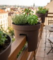 Kvetináč na zábradlie GDA Modern Railing 113 – 25,5x28 cm, hnedý