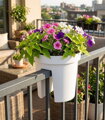 Kvetináč na zábradlie GDA Modern Railing 113 – 25,5x28 cm, biely