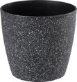 Čierny kvetináč Strend Pro Stone, 23x20,5 cm, efekt kameňa