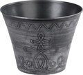 Strieborný kvetináč Strend Pro Flower, 24,5x19,3 cm, metalický efekt
