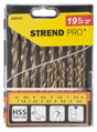 Sada vrtákov STREND PRO FD032, 19 dielna, TiN, HSS