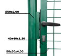 Brána 1000/1500/50x50 mm – jednokrídlová záhradná brána, zelená