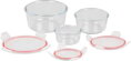 Dózy MagicHome sada 3 ks, sklenené okrúhle, 370/800/1500 ml