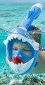 Maska šnorchlovacia Shark, celotvárová, pre deti 4+, XS, modrá