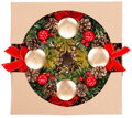 Adventný veniec MagicHome, prírodný, červený, 25 cm