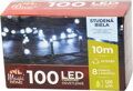 Vianočné osvetlenie reťaz Serpens, 100 LED, studená biela, 10 m, exteriér