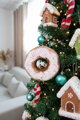Vianočná dekorácia Candy Line, donut, bledý, 13 cm, závesný