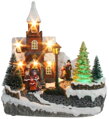 Vianočná dekorácia Kostol, 8 LED meniaca farby, s melódiami, 3xAA, interiér, 21x14,5x20,8 cm
