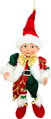 Dekorácia MagicHome Vianoce, elf, textil, červeno-zelený, 14/35 cm
