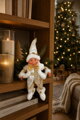 Dekorácia MagicHome Vianoce, elf, textil, biely, 14/35 cm