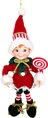 Dekorácia MagicHome Vianoce, elf, textil, červený, 14/35 cm
