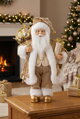 Dekorácia MagicHome Vianoce, santa, textil, zlatý, 28x37x80 cm