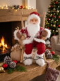Vianočná dekorácia Santa, sediaci, 46 cm