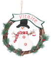Veniec na dvere MagicHome so snehuliakom, 37 cm