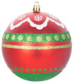 Vianočné gule na stromček 4 ks, červeno - zelené, s ornamentami, 10 cm, 12, náradie