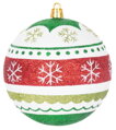 Vianočné gule na stromček 4 ks, červeno-zelené, s ornamentami, 10 cm