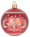 Vianočné gule na stromček 9 ks, červené s ornamentom, 6 cm