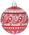 Vianočné ozdoby na stromček 8 ks, 6 cm, červené s bielym ornamentom, 5, náradie