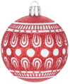 Vianočné ozdoby na stromček 8 ks, 6 cm, červené s bielym ornamentom, 6, náradie