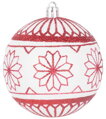 Vianočné gule na stromček 6 ks, 8 cm, červeno - biele 4 detail