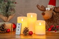 Sviečky sada 3 ks, LED, pravý vosk, časovač, pohyblivý plameň 2 detail