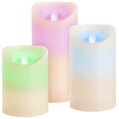 Farebné LED sviečky MagicHome, 3 ks, pohyblivý plameň, RGB