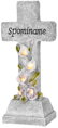 Dekorácia na hrob Kríž, LED, polyresin, solar, 15x9,5x32 cm
