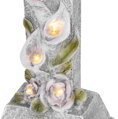 Dekorácia na hrob Kríž, LED, polyresin, solar, 15x9,5x32 cm