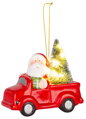 Vianočná dekorácia Santa v aute, LED, terakota, 12,5x6x11,8 cm, 3, náradie