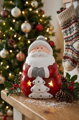 Vianočná dekorácia Santa, LED, terakota, 12,5 cm