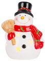 Vianočná dekorácia Usmiaty snehuliak, LED, terakota, 8,5x8,2x12,5 cm, 3, náradie