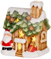 Vianočná dekorácia Domček so santom, LED, terakota, 10x8,3x12,2 cm, 3, náradie