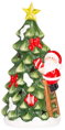 Vianočná dekorácia Stromček so santom, LED, terakota, 11x8,7x21,8 cm