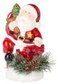 Vianočná dekorácia Santa s čečinou, LED, terakota, 10x8,2x13,7 cm, 3, náradie