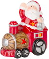 Vianočná dekorácia Santa s vláčikom, LED, terakota, 10,7 cm 2 detail