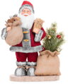 Vianočná dekorácia Santa s taškou a stromčekom, LED, 30 cm