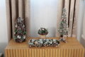 Vianočná ikebana na stôl prírodná, so zelenými guľami, 19x19 cm