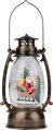 Vianočný lampáš Retro, LED, so Santom, s trblietkami, čierny, 24/35 cm 2 detail