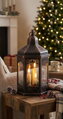 Lampáš MagicHome Morocco, čierny, LED sviečky, 3xAAA, časovač, 18x15x32 cm