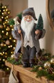Dekorácia MagicHome Vianoce, santa, textil, šedý, 16x26x45 cm