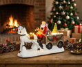 Vianočná dekorácia Santa s koňom, LED, interiérová, 3xAA