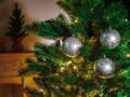 Vianočné gule na stromček 6 ks, strieborné, na vianočný stromček, 8 cm, 3, náradie